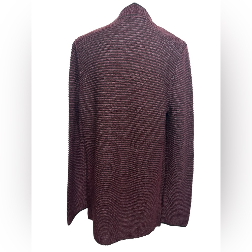 PUREJILL / Black & Maroon Cardigan Sweater / Medium / Preppy Goth Bohemian - Picture 8 of 13